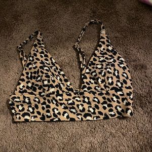 AERIE BIKINI TOP LEOPARD